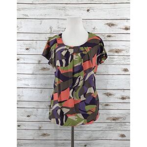 Boden Viscose Silk Pleated Top‎ Blouse 4 artsy retro